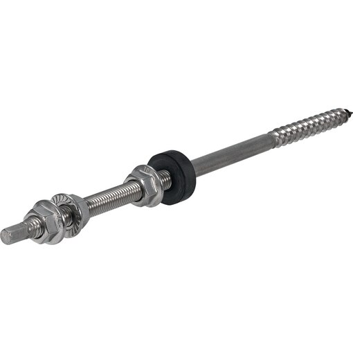 Stockschraube EPDM A2 Sperrzahnmutter